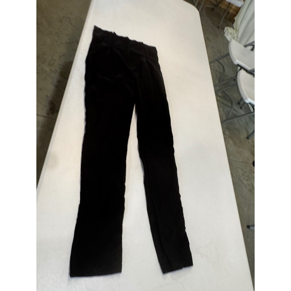 Windsor Black High Waisted Pleated Paperbag Dress Pants Womens Medium Slim Leg